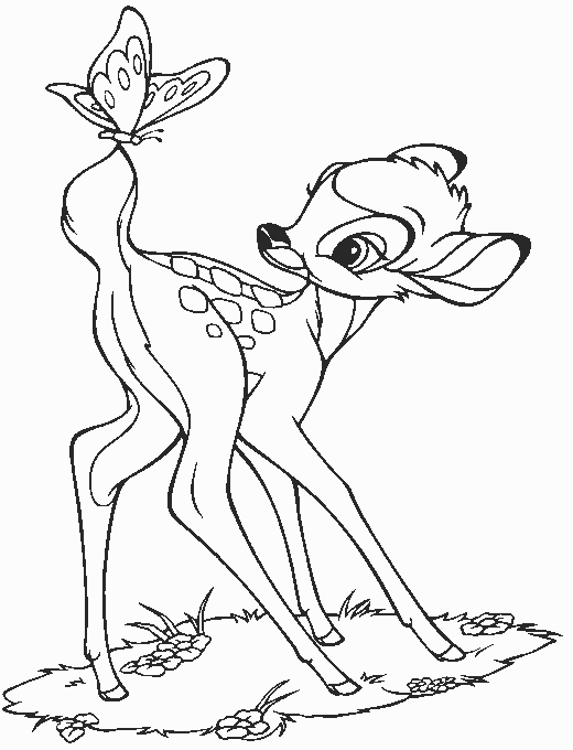 Plansa de colorat cu Bambi 45 40